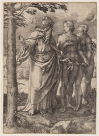KG 01734
<br/>
Het verbod om van de boom te eten
<br/>
<em>Leyden, Lucas van (1494-1533)</em>